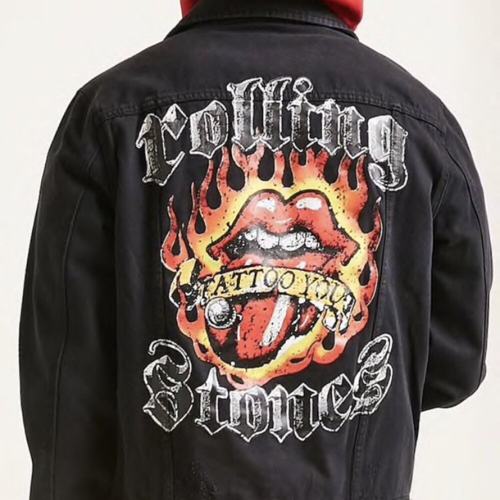 The Rolling Stones Tattoo You Graphic Black Denim Trucker Jacket